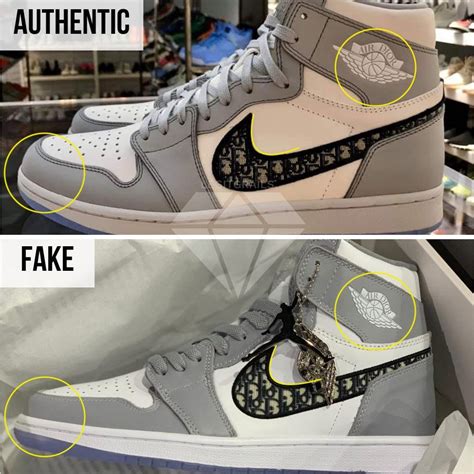 air jordan dior fake|Air Dior Jordan 1 Sneakers: How To Spot The Real Deal.